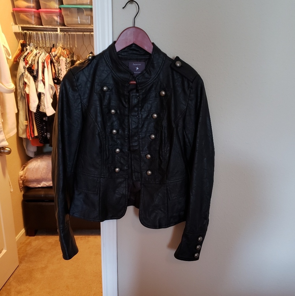 Black Moto type faux leather Jacket